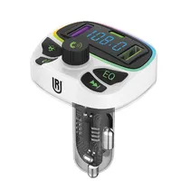 Transmissor para Carro Ur UC-M2PRO / 3.1A / 30W / FM / 2X USB-A / USB-C / Bluetooth - Branco/ Transparente