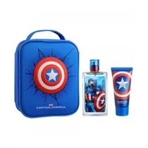 Kit Perfume Infantil Airval Marvel Captain America Masculino 3PCS