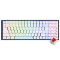 Teclado Gamer Mecanico Redragon K684WB-RGB-Pro Eva Pro Wireless / RGB / Ingles - Branco / Azul