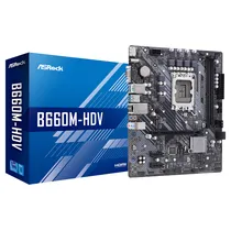 MB Asrock LGA1700 B660M-HDV / DDR4 / HDMI / VGA / DP / USB-C / Lan / Som (Caixa Feia)