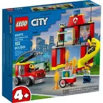 Lego Bloques Estación de Bomberos Y Camión de Bomberos Detalles En El Producto 4+ Multicolor