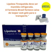 Lipoless Tirzepadida Mounjaro 15MG 4 Frascos. com Registro Sanitario. Temos Caixa de Isopor e Gelo.
