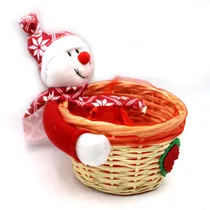 Cesta Natalina com Boneco de Neve