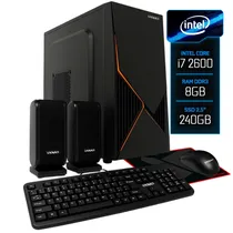 PC Office Montado Up Gamer, Intel Core i7 2600 3.8GHZ, 8GB DDR3 1600MHZ, SSD 240GB, Placa Mãe B75M, Fonte 200W, Cooler Processador|