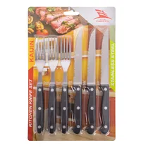 Conjunto de 3 Facas e 3 Garfos Em Aço Inox
