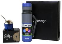 Combo Matero Contigo Garrafa Termica 1.1L + Cuia + Bomba - Azul