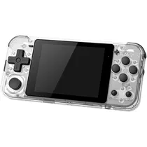 Console Portátil Powkiddy Q90 64GB de 2.8" com 4.000 Jogos - Branco/Transparente