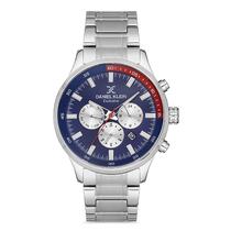 Relogio Analogico Masculino Daniel Klein DK.1.12732-3 Exclusive Gents / Pulseira de Aco Inoxidavel - Prata/Azul