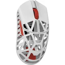 Mouse Gamer Sem Fio Magnesium Wlmouse Beast X 8K Omron Opticals - Branco/Vermelho