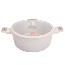 Panela Induçao Ucc Life com Revestimento de Granito com Tampa 28CM Beig