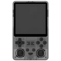 Console Portátil Powkiddy RGB20SX 64GB de 4" com 10.000 Jogos - Preto/Transparente