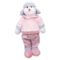 Boneco de Neve 48CM - Rosa, Branco e Prata