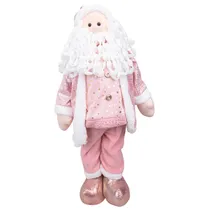 Papai Noel 90CM - Rosa e Branco com Lantejoulas