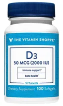 The Vitamin Shoppe D3 5MG - 2000IU (100 Cápsula Em Gel)