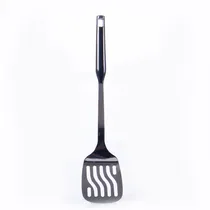 Espatula/Escurridor Inox Mango Negro 37CM