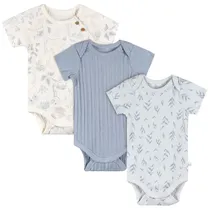 Just Born Set 3 Bodies Azul 6-9M