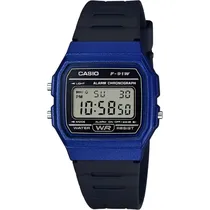 Relógio Casio F-91WM-2ADF Unissex Digital - Preto/Azul