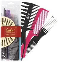 Kit Escova para Cabelo Cala Hair Styling Comb (10 Peças) 66220