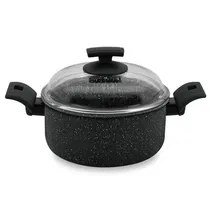 Balzano 24X13CM Alum Saucepot With Glass Lid DO-24-Ihlpt