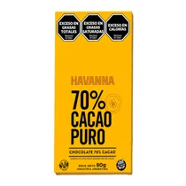 Barra Chocolate Havanna 70% Cacao 80G