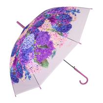 Guarda Chuva Automatico Reforcado com Desenho Hortencias Lilas.