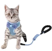 Conjunto de Arnés Y Correa para Gato – Chaleco Con Lazo Y Correa Ajustable