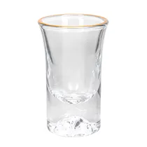 Copo de Vidro 5.7X3.5CM com Detalhe Em Dourado 15ML