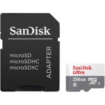 Cartao de Memoria Micro SD de 256GB Sandisk Ultra SDSQUNR-256G-GN6TA - Branco/Cinza