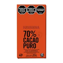 Chocolate Havanna 80GR 70% Cacao/Almendras