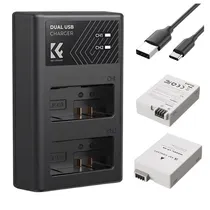 Kit Baterias + Carregador Duplo K&F para Canon LP-E8 - Preto (KF28.0027)