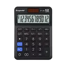 Calculadora Ecopower EP-C303 12 Dígitos/Batería - Preto  Calculadora...
