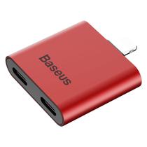 Adaptador Interface 2 Em 1 Baseus L39 CALL39-09 Lightning para Fone / Carregador 2X Lightning - Vermelho