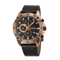 Relógio Analógico Masculino Sergio Tacchini Archivio ST.1.10041-3 com Pulseira de Couro - Bronze e Preto