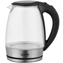 Chaleira Eletrica de Vidro Quanta QTHVF960 / 1.7 Litros / 2200W / 220-240V ~ 50/ 60HZ - Preto/ Prata