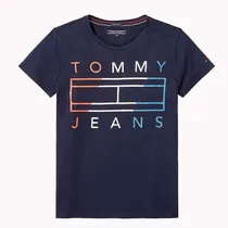 Camiseta Tommy Hilfiger Infantil Feminina KG0KG03440-002 10 Azul