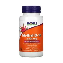 Vitamina Methyl B12 5000MCG Now 90 Cápsulas Vegetariana
