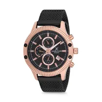 Relógio Analógico Masculino Daniel Klein Exclusive DK12225-4 - Preto e Rosa Ouro