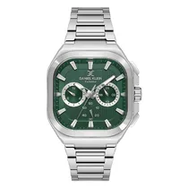 Relogio Analógico Masculino Daniel Klein DK.1.13903-4 Exclusive Gents / Pulseira de Aço Inoxidável - Prata/Verde