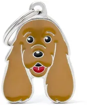 Medalha de Identificação Myfamily Friends Cão Cocker Spaniel Marrom Claro MF12