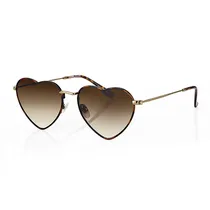 Oculos de Sol Feminino Daniel Klein DK4321-3 / Estilo Coraçao - Marrom Animal Print/Dourado