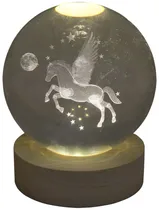 Lâmpada Esfera de Cristal 3D Pégaso