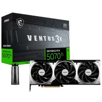 Placa de Video MSI Ventus 3X Oc 16GB Nvidia Geforce RTX5070TI, GDDR7, 912-V531-092 G507T-16V3C, 256BITS, 2497MHZ, 1XHDMI, 3XDISPLAYPORT, Preto