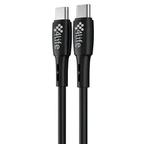 Cabo 4LIFE USB-C / USB-C (FLWCC601B) 1 Metro / 60W / 3A - Preto