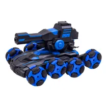Carrinho Brinquedo Speed Tank Fight com Controle Remoto e Acessorios 076422 - Preto/Azul