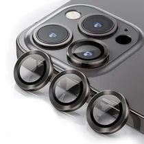 Pelicula Protetora de Vidro para Camera 4LIFE para 13 Pro / 13 Pro Max / Anéis de Metal/ Anti-Riscos - Um Conjunto (3 Peças) - Preto