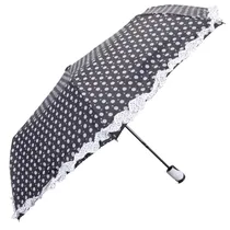 Guarda-Chuva Adulto Design Poá Preto
