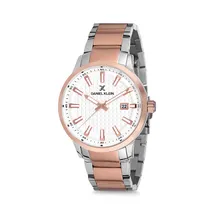 Relógio Analógico Masculino Daniel Klein Premium DK12230-3 - Rosa Ouro e Prata
