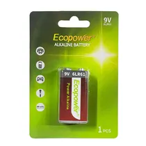 Batería Alcalina Ecopower 6LR61 9V