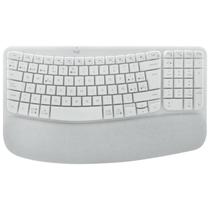 Teclado Logitech Wave Keys Ergonomic Wireless / Espanhol - Branco (920-012279)