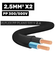 Cabo Silflex PP 300/500V 2*2.5MM 100M Preto